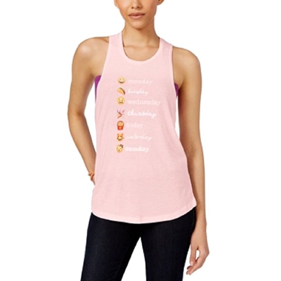 Freeze Tops - Freeze 24-7 Emoji Graphic Twisted Tank Top L